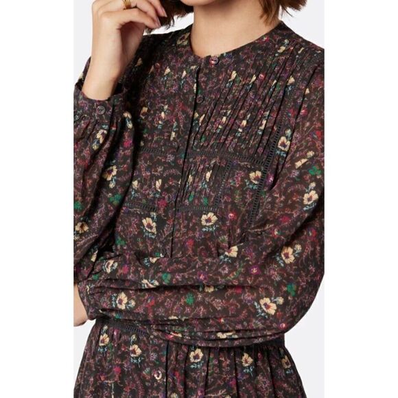 Joie D3264DA9305 Women's Sz 4 Chocolate Torte Floral Charmesse Cotton Dress - Picture 3 of 14